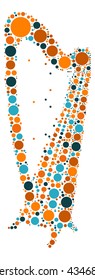 harp shape vector design by color point