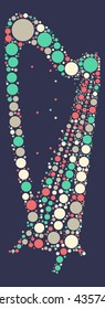 harp shape vector design by color point