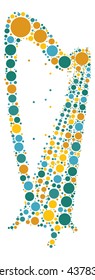 harp shape vector design by color point