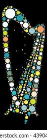 harp shape vector design by color point