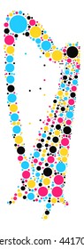 harp shape vector design by color point