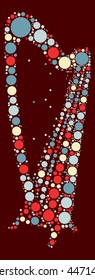 harp shape vector design by color point