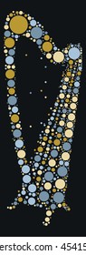 harp shape vector design by color point