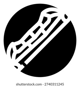 Harp, a string musical instrument, performing classical melodies, presented as a black and white minimalistic circular icon, capturing the essence of music and performing arts