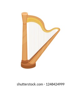 Harp string musical instrument vector Illustration on a white background