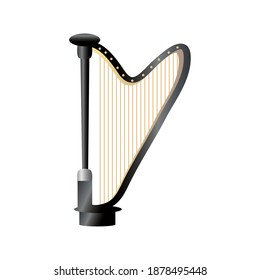 harp string musical instrument vector illustration detailed icon