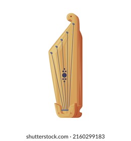 Harp as Stringed Musical Instrument and Finland Symbol and Attribute Vector Illustration