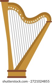 El arpa es un instrumento musical de cuerda y uno de los más antiguos de la historia, conocido por su forma elegante y sonido relajante. Produce música al tocar varias cuerdas, que a menudo están codificadas por colores para ayudar a identificar las notas musicales.
