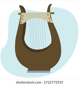 Instrumento musical de cuerda de arpa. vector