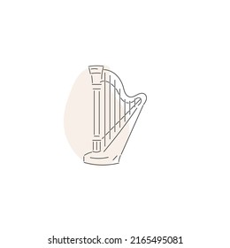 harp style musical instrument vector illustration