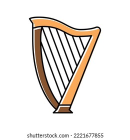 harp symphonic instrument color icon vector. harp symphonic instrument sign. isolated symbol illustration