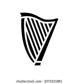 harp symphonic instrument glyph icon vector. harp symphonic instrument sign. isolated contour symbol black illustration