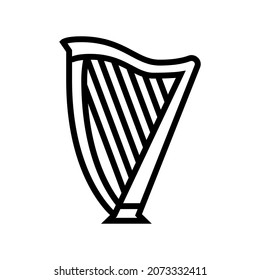 harp symphonic instrument line icon vector. harp symphonic instrument sign. isolated contour symbol black illustration