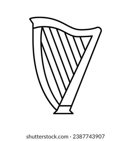 harp symphonic instrument line icon vector. harp symphonic instrument sign. isolated contour symbol black illustration