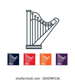 Icono de línea delgada Harp.