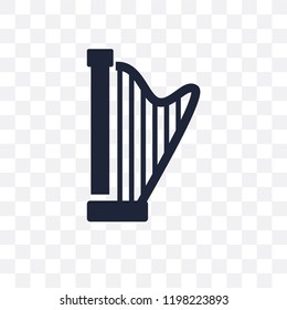 Harp transparent icon. Harp symbol design from Music collection. Simple element vector illustration on transparent background.