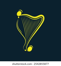 Harp trendy artwork delightful abstract vector illustration colorful practical design.eps