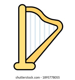 harp using soft color and filled line style