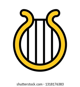 Harp vector, Feast of Saint Patrick filled style icon editable outline