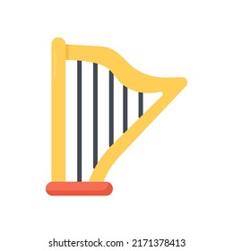Harp  vector flat icon for web isolated on white background EPS 10 file