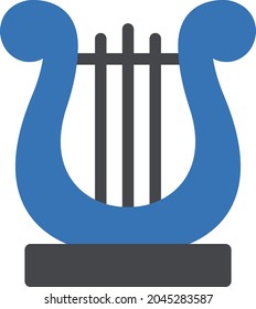 harp vector glyph colour icon