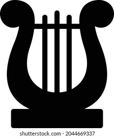 icono plano de glifo vectorial de harp