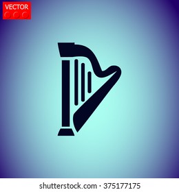 Harp vector icon.
