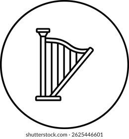 Harp vector icon. Can be used for printing, mobile and web applications.