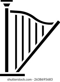 Harp vector icon. Can be used for printing, mobile and web applications.