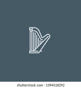 Harp vector icon. Harp concept stroke symbol design. Thin graphic elements vector illustration, outline pattern for your web site design, logo, UI. EPS 10.