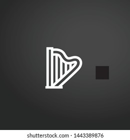 Harp vector icon. Harp concept stroke symbol design. Thin graphic elements vector illustration, outline pattern for your web site design, logo, UI. EPS 10.