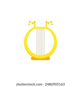 Icono de Vector de arpa. Icono de instrumento musical dorado de arpa. Vector Antiguas harp. Ilustración vectorial.