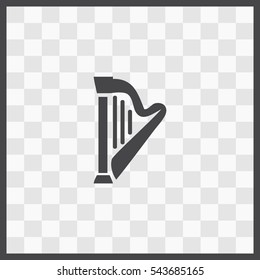 Harp vector icon. Isolated illustration. Business picture.