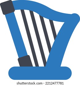 harp Vector illustration on a transparent background. Premium quality symmbols. Glyphs vector icons for concept and graphic design. 

