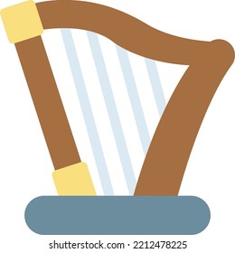 harp  Vector illustration on a transparent background. Premium quality symmbols. Line Color vector icons for concept and graphic design. 
