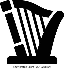 ilustración de harp Vector en un fondo transparente. Símbolos de calidad superior. Iconos vectoriales de glifos para diseño de conceptos y gráficos.