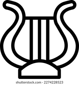 harp Vector illustration on a transparent background. Premium quality symbols. Thin icons for concept and graphic design.