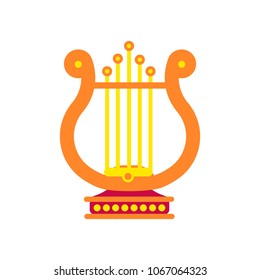 harp vector illustration symbol object. Flat icon style concept design