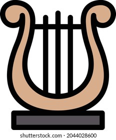 harp vector line colour icon