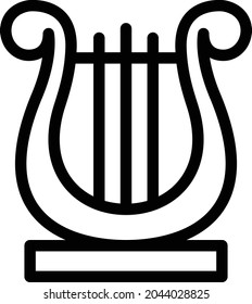 harp vector thin line icon