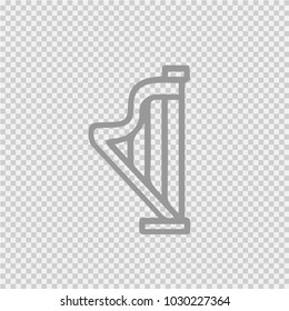 Harp vectoricon eps 10. Music instrument simple isolated illustration.