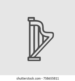 Harp vectoricon eps 10. Music instrument simple isolated illustration.