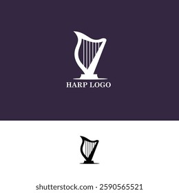 Harp vectors logo design template