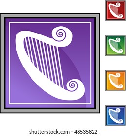 Harp web button isolated on a background