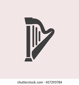 Harp web icon. Isolated illustration