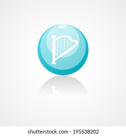 Harp web icon on white background