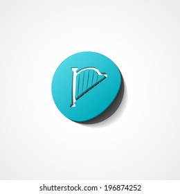 Harp web icon on white background