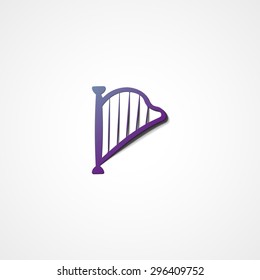 Harp web icon on white background