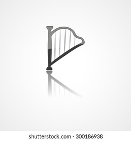 Harp web icon on white background