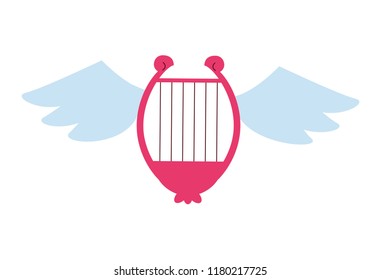 Harp with wings